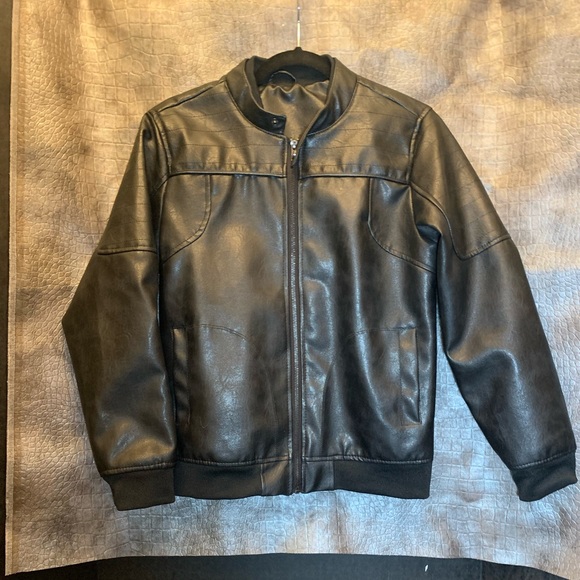Boys Faux Leather Jacket Size 18 - Picture 1 of 2